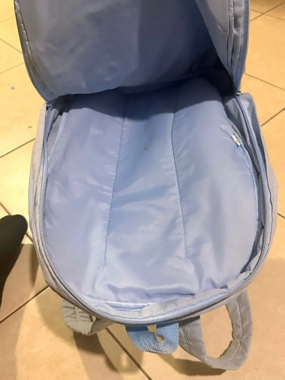 Hello Kitty Light Blue Canvas Backpack with Embroidered Winged Kitty Patch